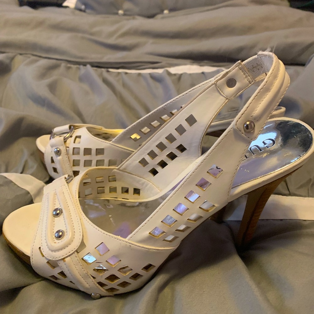 White Guess Heels Women’s US Size 7